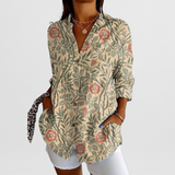 Bluse Damen | Gemustert & Lässig – Gelb