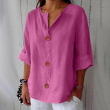 Bluse Damen | Lässig & Leicht mit V-Ausschnitt – Rosa