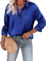 Bluse Damen | Satin-Look & Zeitlos Elegant – Blau