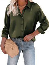 Bluse Damen | Satin-Look & Zeitlos Elegant – Dunkelgrün