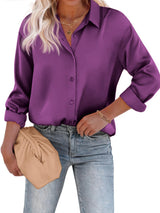 Bluse Damen | Satin-Look & Zeitlos Elegant – Violett