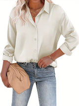 Bluse Damen | Satin-Look & Zeitlos Elegant – Weiß
