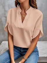 Bluse Damen V-Ausschnitt | Fließender Fall & Eleganter Look – Pink