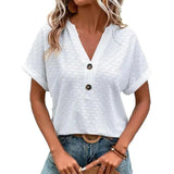 Bluse Damen | V-Ausschnitt & Lässig – Weiß
