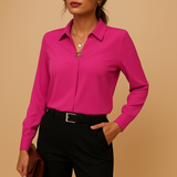 Bluse Damen | V-Ausschnitt & gepflegter Look – Dunkelrosa