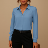 Bluse Damen | V-Ausschnitt & gepflegter Look – Hellblau