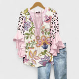 Bluse Damen – Volantärmel & schmeichelnder V-Ausschnitt – Rosa