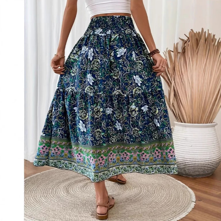 Böhmischer Maxirock mit floralem Design