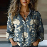 Boho Bluse Damen | Muster-Design & Lässiger Komfort – Blau