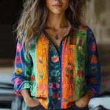 Boho Bluse Damen | Muster-Design & Lässiger Komfort – Mehrfarbig