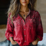 Boho Bluse Damen | Muster-Design & Lässiger Komfort – Rot