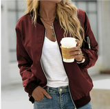 Bomberjacke Damen | Reißverschluss & cleanes Kurzdesign – Rot