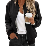 Bomberjacke Damen | Reißverschluss & cleanes Kurzdesign – Schwarz