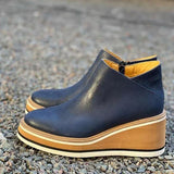 Wasserdichte Stiefel mit Reißverschluss für Damen, orthopädisch – Blau