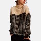 ASTA - FISCHGRÄT-STRICKPULLOVER – Beige