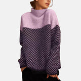 ASTA - FISCHGRÄT-STRICKPULLOVER – Lila