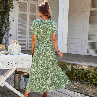 Britta – Sommerliches Boho-Kleid mit Blumenmuster