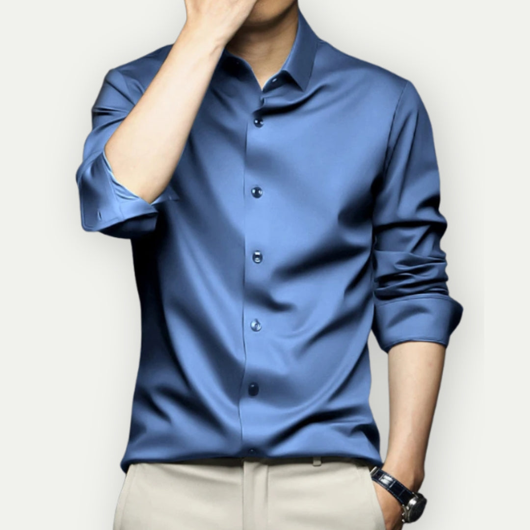 Bügelfreies Hemd – knitterfrei – mit Knöpfen – Herrenhemd – Herrenhemden