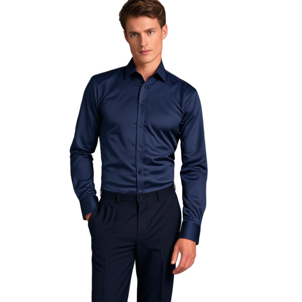 Bügelfreies Herrenhemd | Stretch | Slim Fit | Anzughemd | Button-Up Hemd