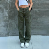 Damen Leinenhose Cargo – Lässig & Modisch für jeden Tag – Olivgrün