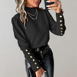 Trendy Damenbluse mit Spitze - Clara – Schwarz