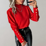 Trendy Damenbluse mit Spitze - Clara – Rot
