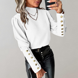 Trendy Damenbluse mit Spitze - Clara – Weiß