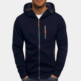 Karl | Lässiger Herren-Hoodie mit Reißverschluss – Marineblau