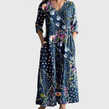 Natalie | Damen Elegantes Fließendes Maxikleid – Fließendes Maxi Kleid 2026 – Marineblau