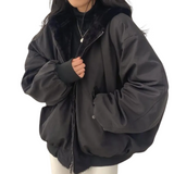 Caitlin | Damen Winterjacke mit Kapuze und Taschen – Schwarz