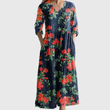 Natalie | Damen Elegantes Fließendes Maxikleid – Fließendes Maxi Kleid 2026 – Rot