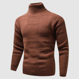 Andreas | Herren Frühlings Figurbetonter Rollkragenpullover – Braun