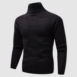 Andreas | Herren Frühlings Figurbetonter Rollkragenpullover – Schwarz