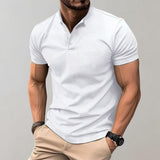 Herren Slim Fit Poloshirt Kurzarm – Modernes Stretch Freizeitshirt – Weiß
