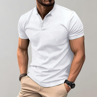 Herren Poloshirt mit Henley Kragen