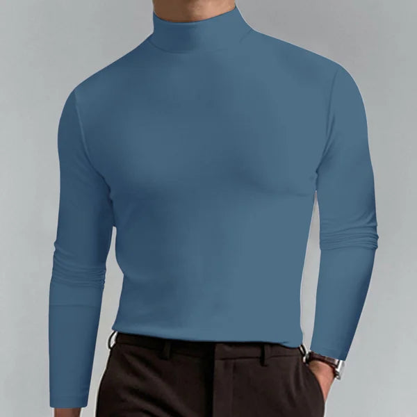 Herren Slim-Fit Rollkragenpullover mit langen Ärmeln