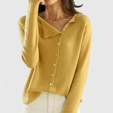 Laura | Elegante Strickjacke Mit Knopfleiste Für Damen – Gelb