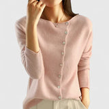 Laura | Elegante Strickjacke Mit Knopfleiste Für Damen – Rosa