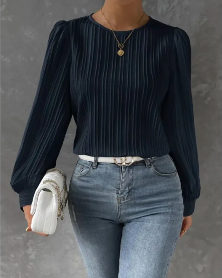 Jiana – Elegantes Oberteil Mit Laternenärmeln