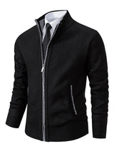 Cardigan Herren | Zip-up Reißverschluss & Angenehm Warm – Schwarz