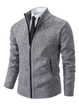 Cardigan Herren | Zip-up Reißverschluss & Angenehm Warm – Grau