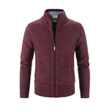 Cardigan Herren | Zip-up Reißverschluss & Angenehm Warm – Rot