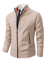 Cardigan Herren | Zip-up Reißverschluss & Angenehm Warm – Khaki
