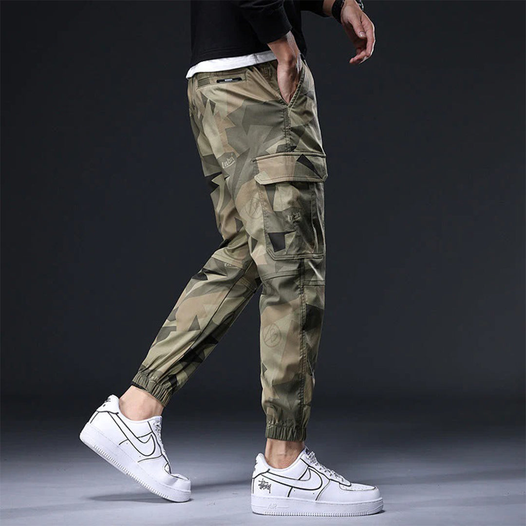 Cargo Jogger - Herren Camouflage Kordelzug Skinny Cargohose
