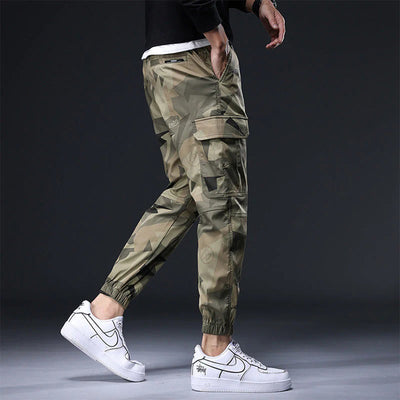 Cargo Jogger - Herren Camouflage Kordelzug Skinny Cargohose