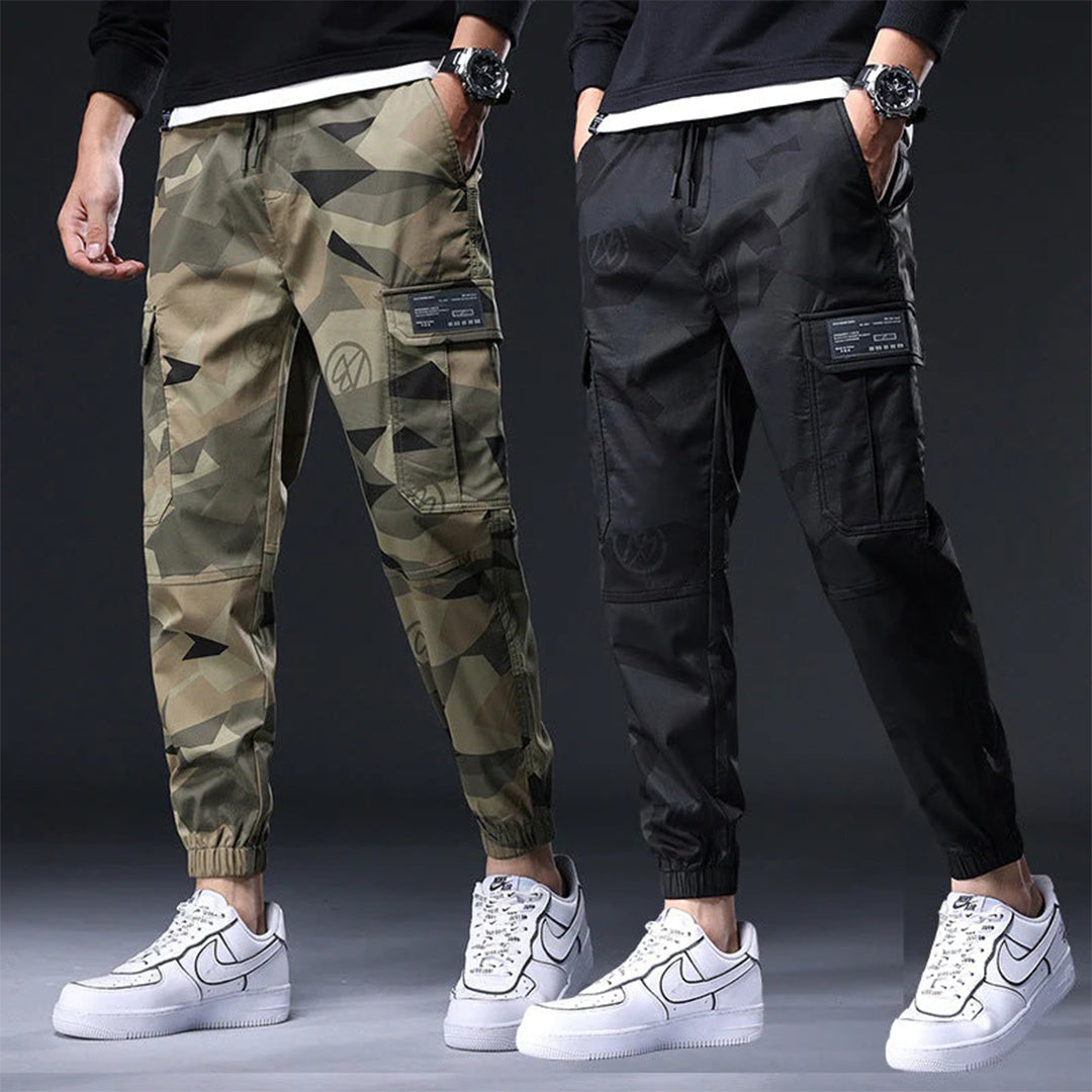 Cargo Jogger - Herren Camouflage Kordelzug Skinny Cargohose