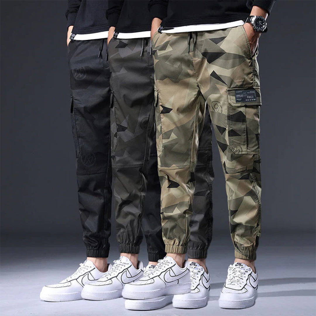 Cargo Jogger - Herren Camouflage Kordelzug Skinny Cargohose