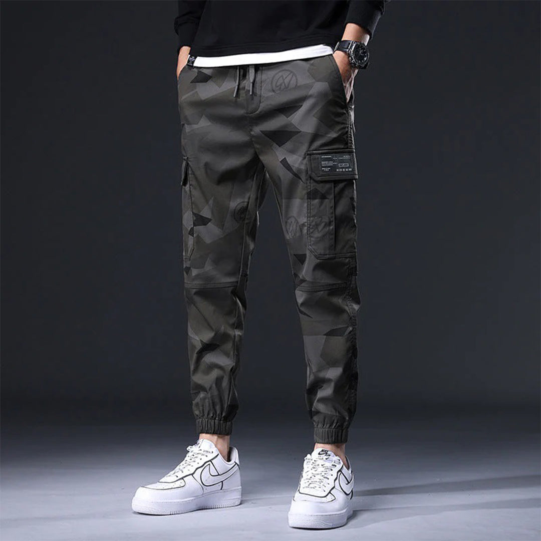 Cargo Jogger - Herren Camouflage Kordelzug Skinny Cargohose