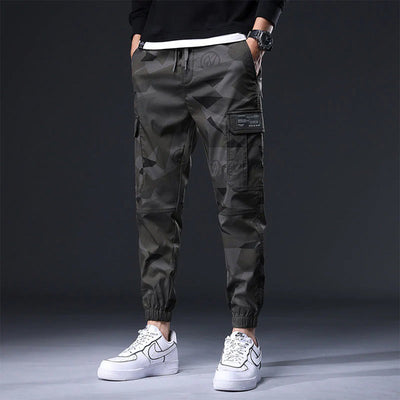 Cargo Jogger - Herren Camouflage Kordelzug Skinny Cargohose