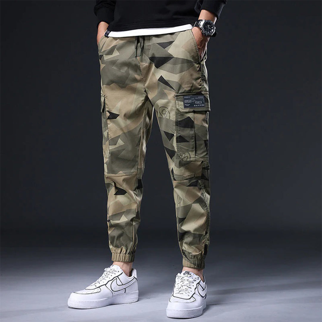Cargo Jogger - Herren Camouflage Kordelzug Skinny Cargohose